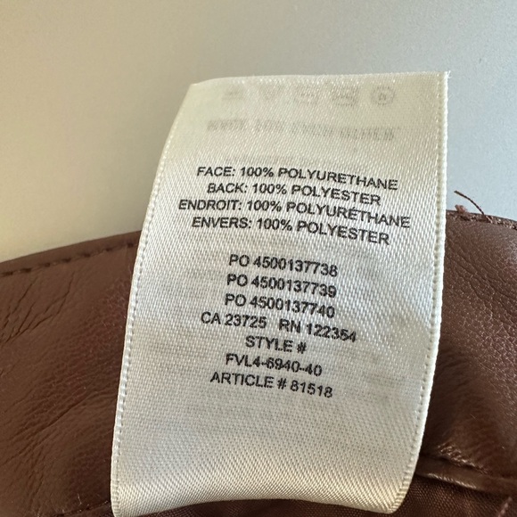 The Melina Pant Hi-waisted Vegan Leather Cognac - Picture 6 of 6